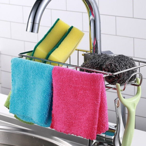 Adjustable Sink Drain Rack Sponge Storage Faucet Holder Soap Drainer Shelf Basket Organizer Kitchen Bathroom Accessories - Image 7