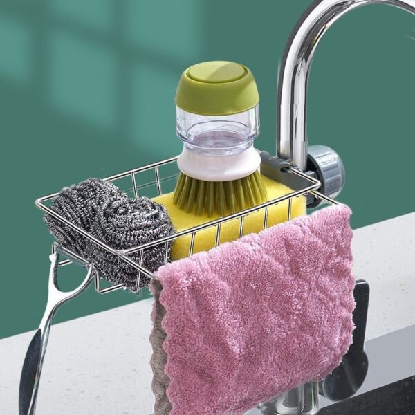 Adjustable Sink Drain Rack Sponge Storage Faucet Holder Soap Drainer Shelf Basket Organizer Kitchen Bathroom Accessories - Image 4