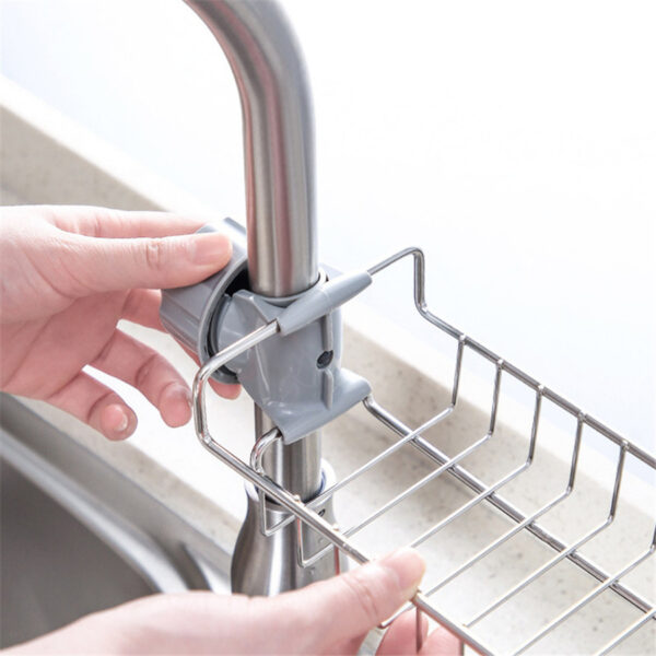 Adjustable Sink Drain Rack Sponge Storage Faucet Holder Soap Drainer Shelf Basket Organizer Kitchen Bathroom Accessories - Image 2