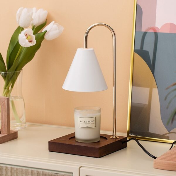 Aromatherapy Melting Wax Lamp Wooden Atmosphere Night Light - Image 7