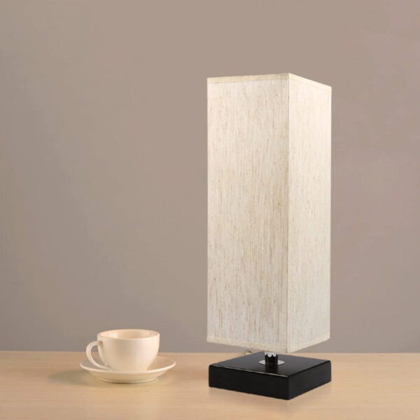 Modern Simple Square Small Cloth Cover Table Lamp - Image 2