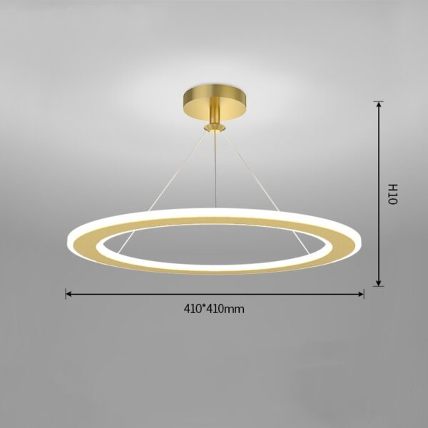 Simple Modern Circular Bedroom Study Chandelier - Image 6