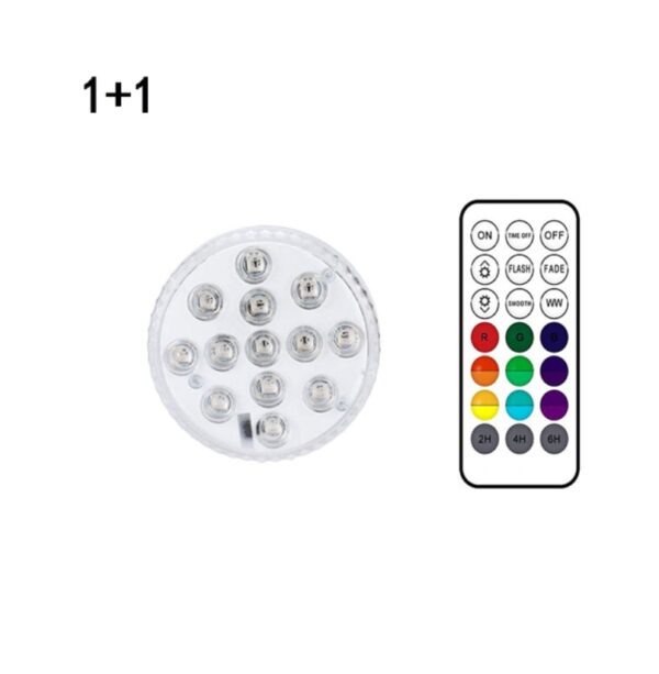 13 Led Submersible Light for Swimming Pool Garden Fountain Bathroom IP68 Waterproof Underwater Lamp with Suction Cup RF Remote - Image 4