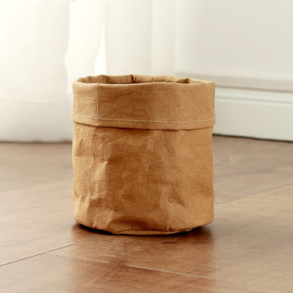 Vintage Kraft Paper Desktop Storage Basket Flower Basket - Image 10