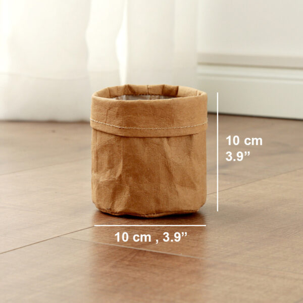 Vintage Kraft Paper Desktop Storage Basket Flower Basket - Image 7