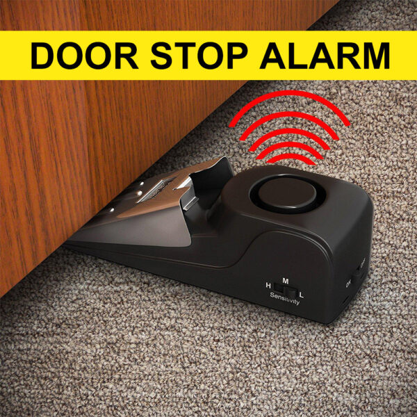 Electronic Burglar Alarm Intelligent Home Security Wedge Door Stop Alarm System Device Hotel Intruder Alert Detection - Image 9