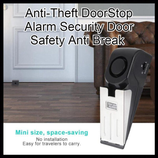 Electronic Burglar Alarm Intelligent Home Security Wedge Door Stop Alarm System Device Hotel Intruder Alert Detection - Image 10