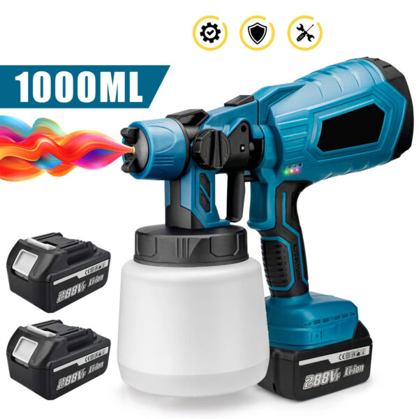 Gun Wireless Paint Sprayer Portable Paint Blue - Image 9