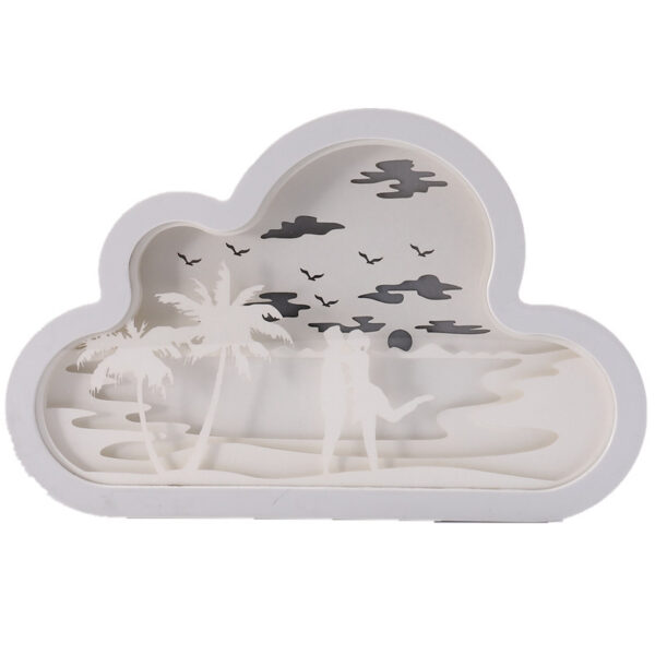 Cloud Paper Carving Light USB Bedside Unicorn Night Light - Image 2