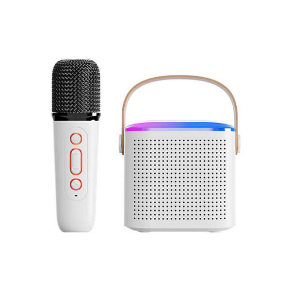 Microphone Karaoke Machine Bluetooth-compatible Speaker With 2 Wireless Mic RGB Light Home Family Singing Speaker - Image 4