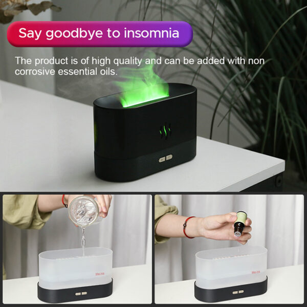 2022 Best Selling USB Ultrasonic Flame Humidifier Led RGB Colorful Essential Oil Fire Flame Aroma Diffuser - Image 6