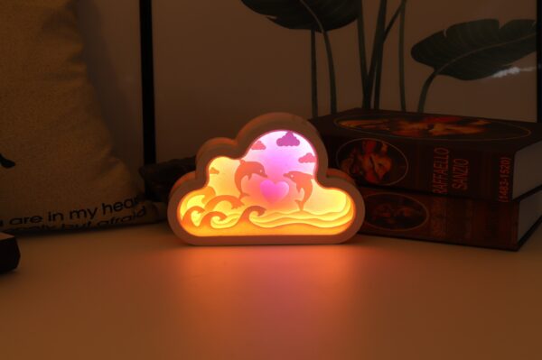 Cloud Paper Carving Light USB Bedside Unicorn Night Light - Image 6