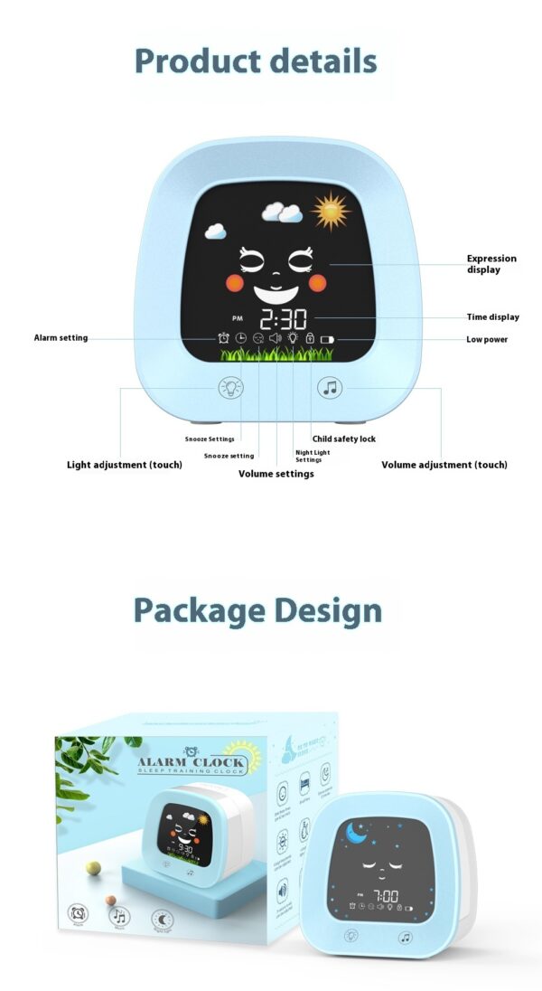 Children's Music Alarm Student Mute Snooze Alarm Bedside Luminous Clock - Image 4