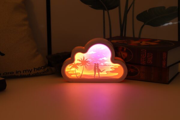 Cloud Paper Carving Light USB Bedside Unicorn Night Light - Image 3