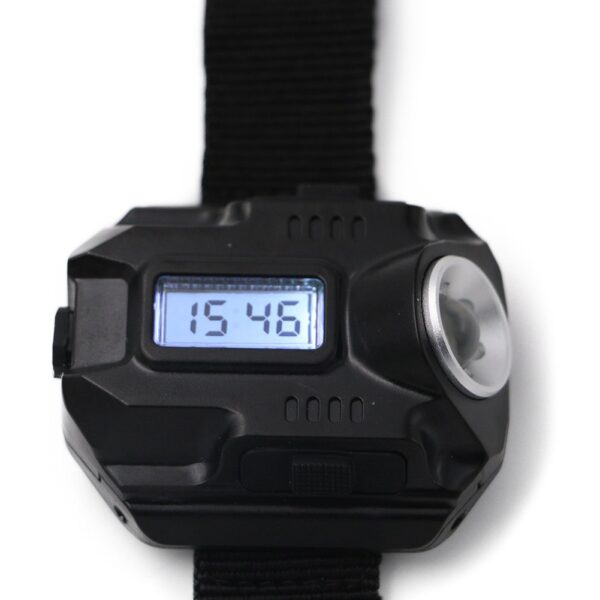 LED watch flashlight flashlight portable light USB charging 4 mode light tactical flashlight time display with compass - Image 3