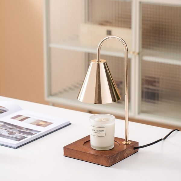 Aromatherapy Melting Wax Lamp Wooden Atmosphere Night Light - Image 5