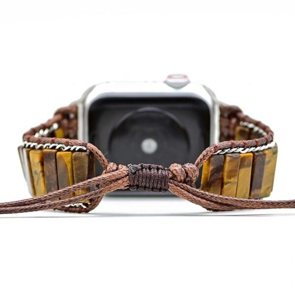 Rectangular Tiger Eye Stone ChainMen's Fashion Heroism Watch Strap Bracelet - Image 5