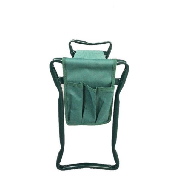 Foldable Outdoor Lawn Bench Chair With Tool Pouch Garden Rest - Image 10