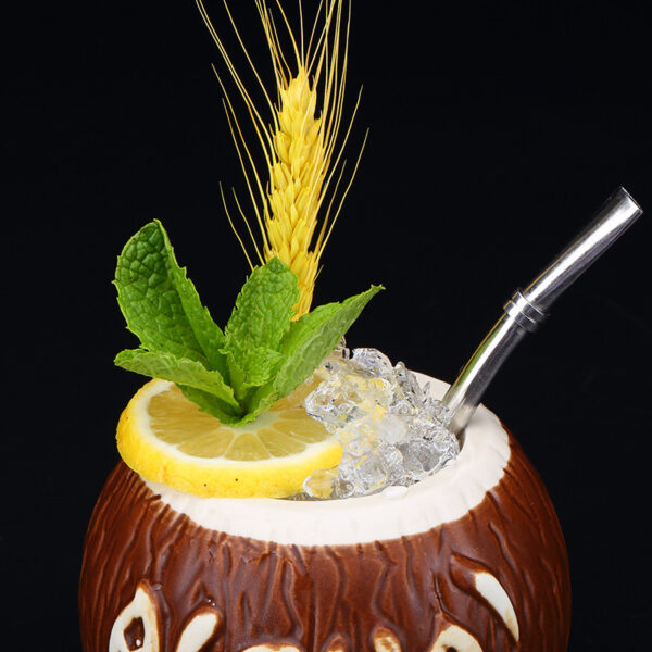 Hawaiian Coconut Ceramic Tiki Personality Cocktail Glass - Image 5