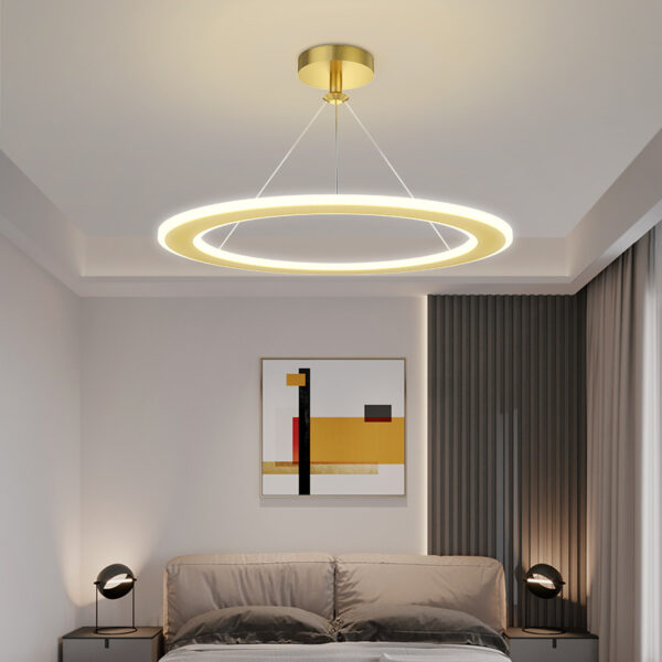 Simple Modern Circular Bedroom Study Chandelier - Image 5