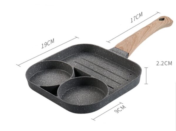 Multi Functional 4 Hole Frying Pan Non Stick Breakfast Burger Egg Pancake Maker Medical Stone Four Hole Omelet Pan - Image 3