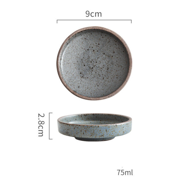 Retro Style Creative Ceramic Tableware Household Restaurant Clay Dishes Dishes Rice Bowls Sauces Dessert Dishes Flavor Dishes - Image 2