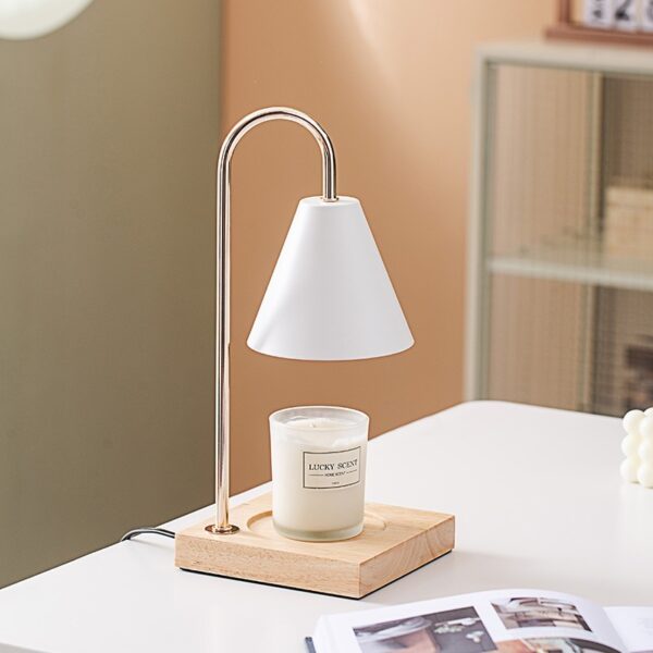 Aromatherapy Melting Wax Lamp Wooden Atmosphere Night Light - Image 4