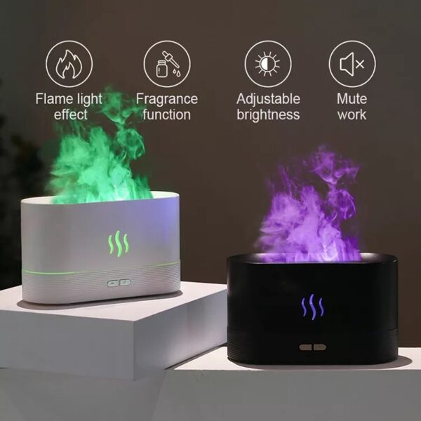 2022 Best Selling USB Ultrasonic Flame Humidifier Led RGB Colorful Essential Oil Fire Flame Aroma Diffuser - Image 7