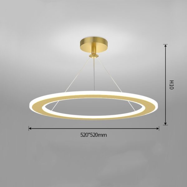 Simple Modern Circular Bedroom Study Chandelier - Image 4