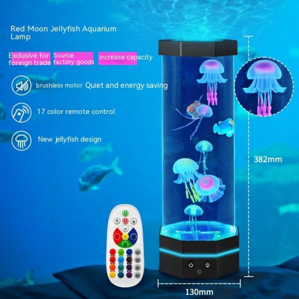 Jellyfish Lava Lamp 17 Colors Changing 15inch Jellyfish Lamp With Remote Control USB Plug-in Bubble Fish Lamp Kids Night Light Creative Projector Lamp Home Decor - Image 10