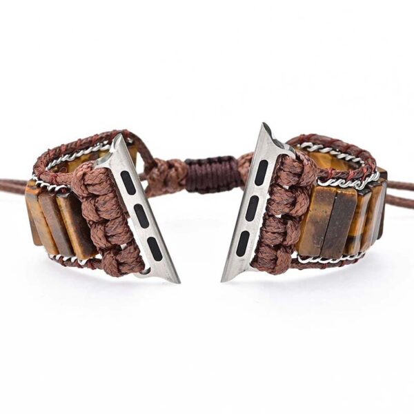 Rectangular Tiger Eye Stone ChainMen's Fashion Heroism Watch Strap Bracelet - Image 3