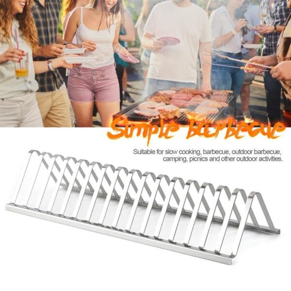 Stainless Steel Barbecue Grill Holder Smoking Rib Racks Grilling BBQ Accessories Outdoor Roasting Stand Picnic Utensil - Image 7