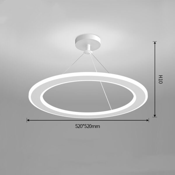 Simple Modern Circular Bedroom Study Chandelier - Image 2