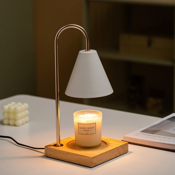 Aromatherapy Melting Wax Lamp Wooden Atmosphere Night Light - Image 9