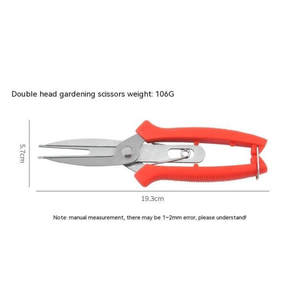 Stainless Steel Double-headed Garden Pruning Fruit And Vegetable Picking Scissors Bonsai Tool Flower Grafting Scissors - Image 4