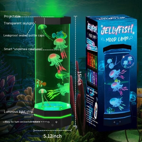 Jellyfish Lava Lamp 17 Colors Changing 15inch Jellyfish Lamp With Remote Control USB Plug-in Bubble Fish Lamp Kids Night Light Creative Projector Lamp Home Decor - Image 6