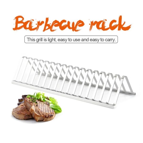 Stainless Steel Barbecue Grill Holder Smoking Rib Racks Grilling BBQ Accessories Outdoor Roasting Stand Picnic Utensil - Image 5