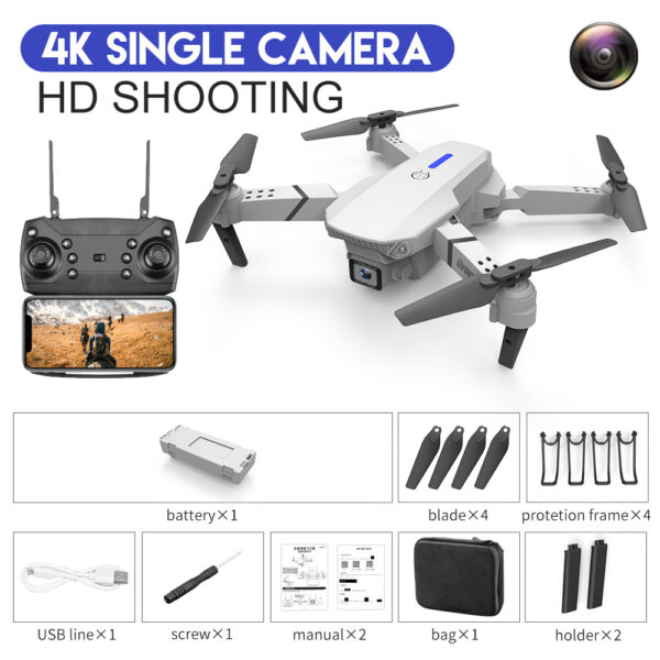 E88 Drone Aerial Photography HD 4K Dual Camera Remote Control Airplane Toy - Image 3