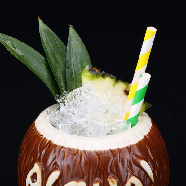 Hawaiian Coconut Ceramic Tiki Personality Cocktail Glass - Image 6