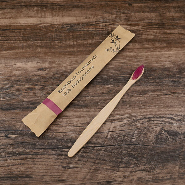 Flat Bamboo Toothbrush Kraft Paper Bag Toothbrush - Image 9