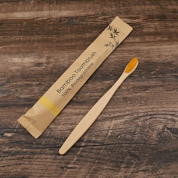 Flat Bamboo Toothbrush Kraft Paper Bag Toothbrush - Image 8