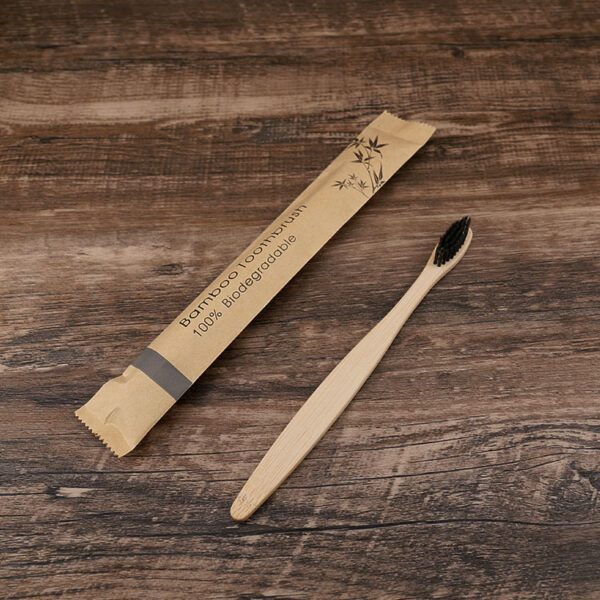 Flat Bamboo Toothbrush Kraft Paper Bag Toothbrush - Image 4