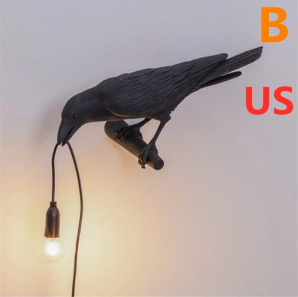 Creative Auspicious Bird Resin Wall Lamp Decoration - Image 2