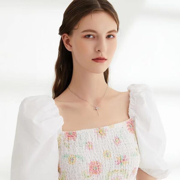 Moving Cupid Heart Angel Wings Tassel Necklace - Image 2